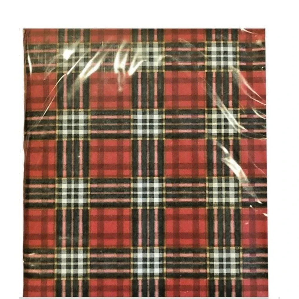 Christmas Tartan Plaid Paper Napkins 40 ct Guest Towels Buffet Decoupage Red